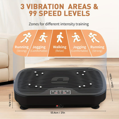 Vibration Plate Fitness Platform – Full Body Shaker Machine for Lymphatic Drainage, Weight Loss and Fat Burning, Exercise Machine for Women and Men