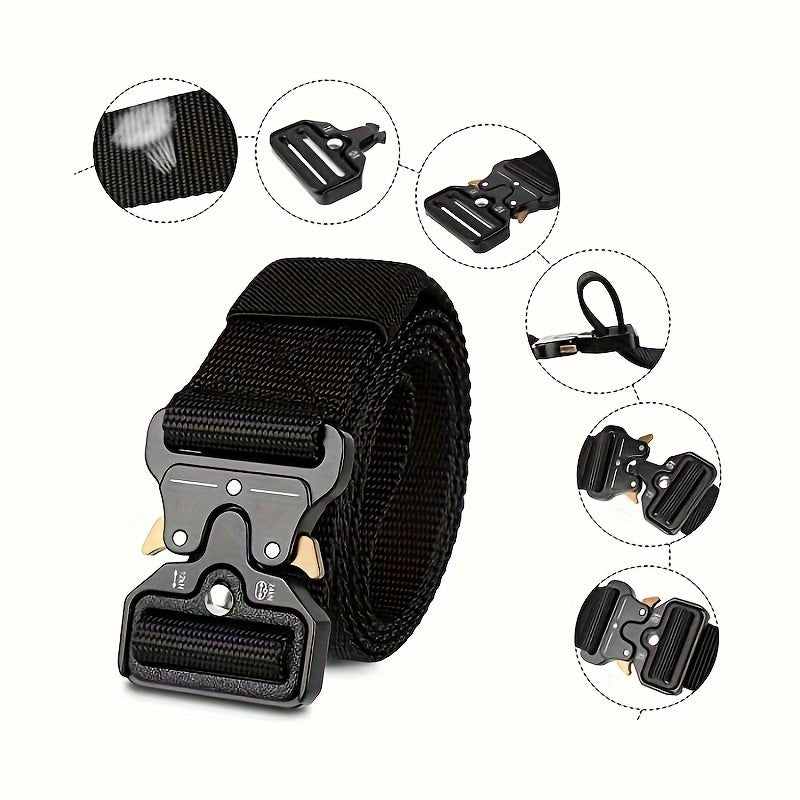 2PCS Tactical Multi-Function Men's Belt – Durable Plastic Buckle, Perfect for Hunting, Outdoor Adventures & Gifts