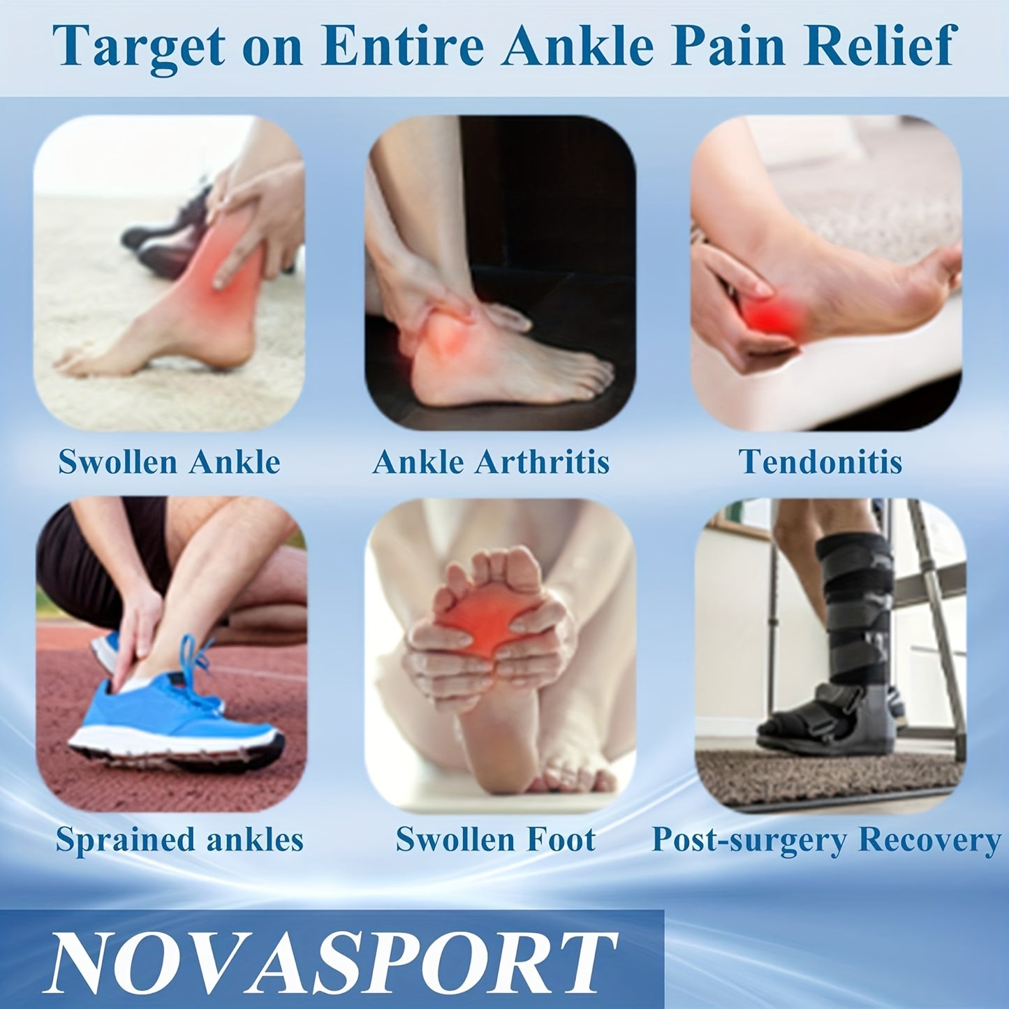 Reusable Gel Ice Pack for Feet - Hot and Cold Therapy, Ideal for Achilles Tendonitis, Plantar Fasciitis, and Swelling Relief
