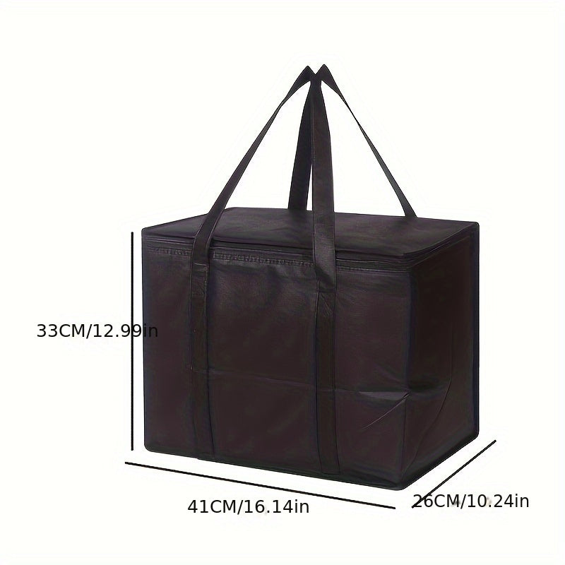 2 Pack XXL Cooler Bag | Insulated Grocery Bags for Food Delivery | Collapsible and Reusable Shopping Bags with Zippered Top | Heavy-Duty, Stands Upright
