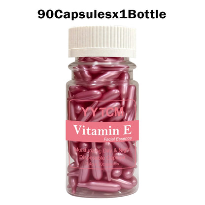 Vitamin E Serum Capsules - Hydrating Single-Use Facial Essence 90 Capsules per Bottle