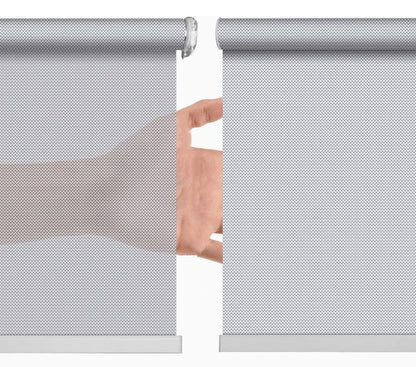 Decopedia Motorized Roller Blinds for Windows – Cordless Smart Blackout Day & Night Curtains for Living Room