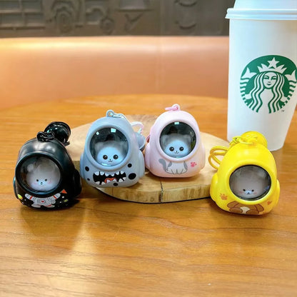 Cute Bear Night Light Keychain - Kawaii Bag Charm with Mini LED Atmosphere Light