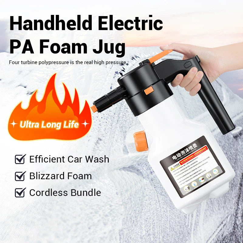 LEIBOO 2L Electric Foam Sprayer – Powerful Rechargeable Snow Foam Cannon for Car Wash & Auto Care