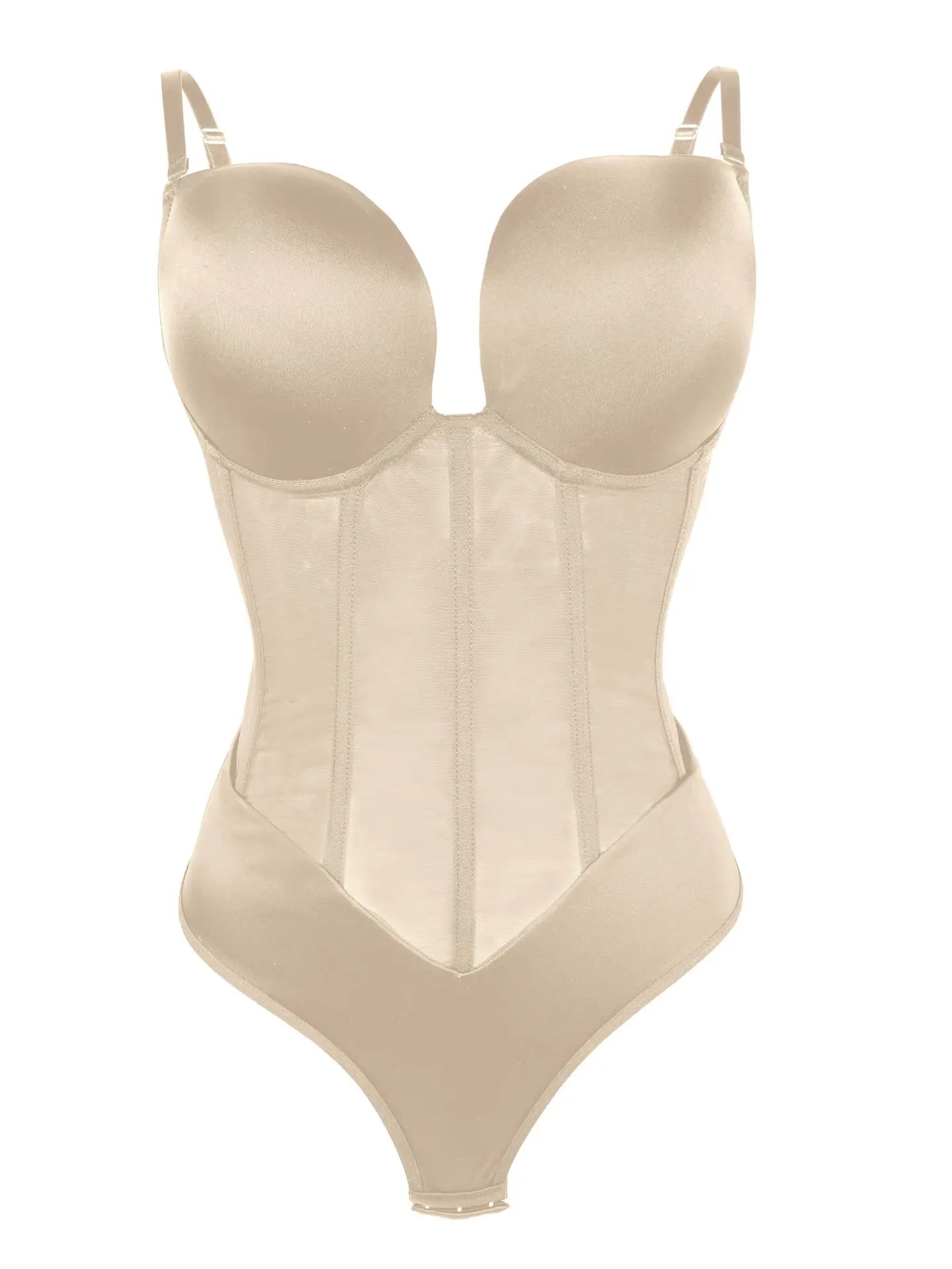 Women’s Shapewear Bodysuit Jumpsuit – Tummy Control Waist Trainer Push-Up Bustier Slimming Body Shaper for Dresses & Evening Wear
