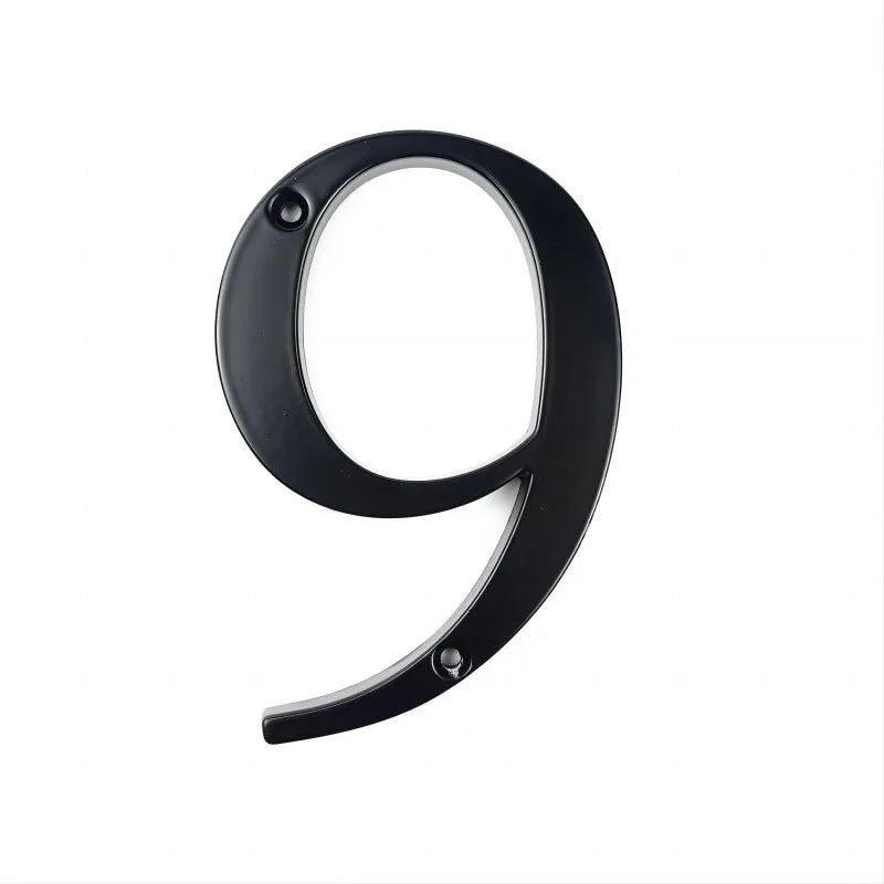 Black 101mm House Numbers - Modern Zinc Alloy Door & Mailbox Address Signs with Screws
