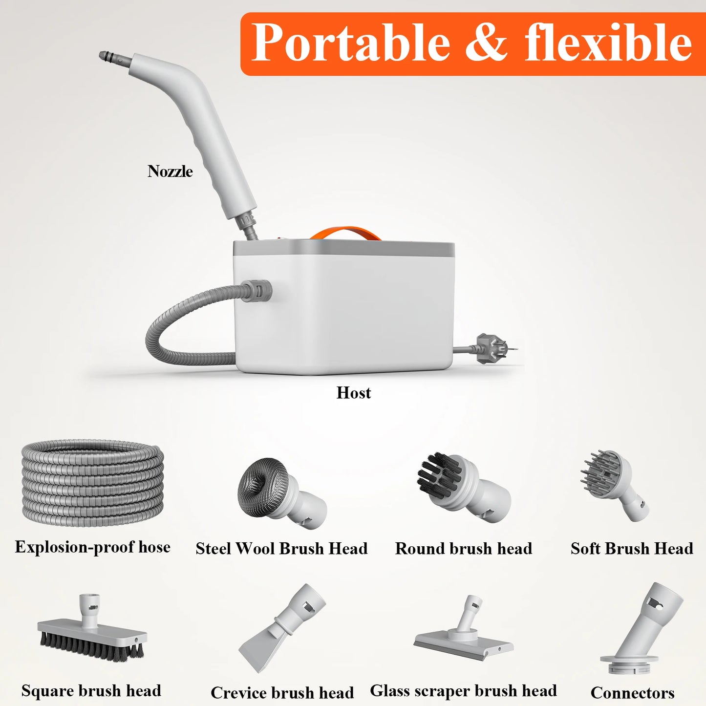1500W Handheld Steam Cleaner – Powerful Multiuse Steamer for Upholstery, Tough Stains & Grime Removal
