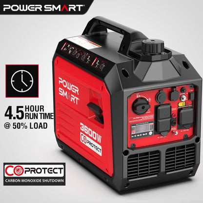PowerSmart 3600W Portable Inverter Generator – Gas-Powered, Super Quiet, RV-Ready Camping & Outdoor Power Equipment