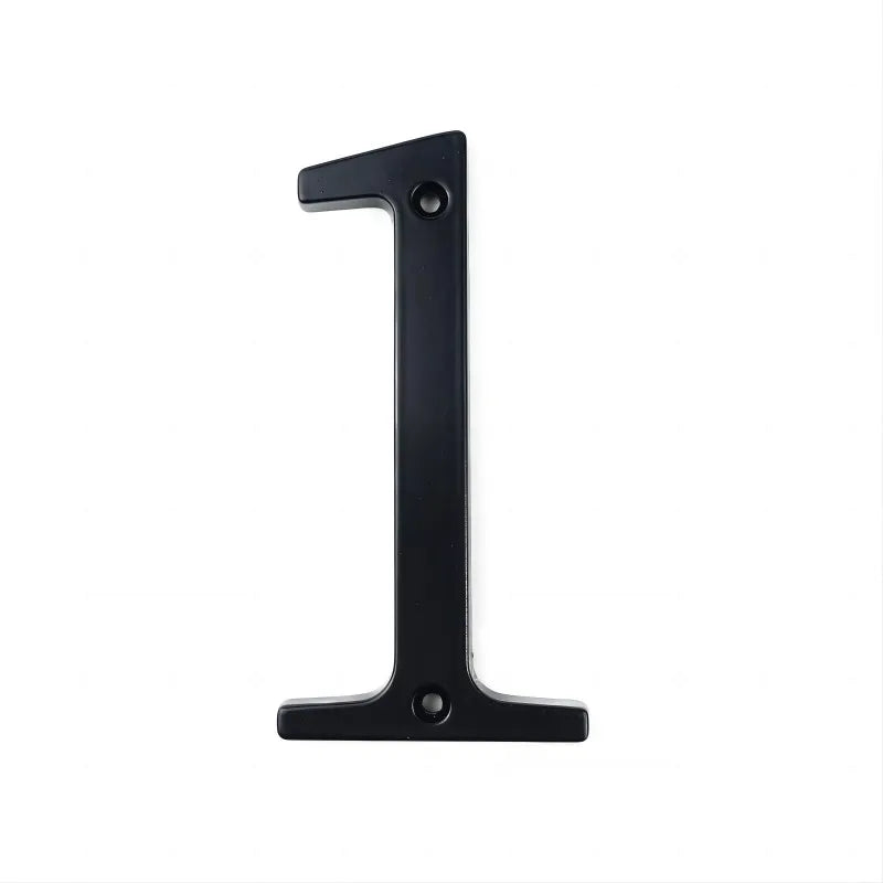 Black 101mm House Numbers - Modern Zinc Alloy Door & Mailbox Address Signs with Screws