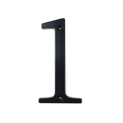 Black 101mm House Numbers - Modern Zinc Alloy Door & Mailbox Address Signs with Screws