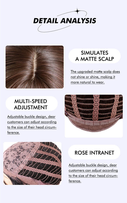 CharmSource Pink BOBO Short Synthetic Wig – Natural Wavy Heat Resistant Hair Wig for Women, Party & Daily Wear