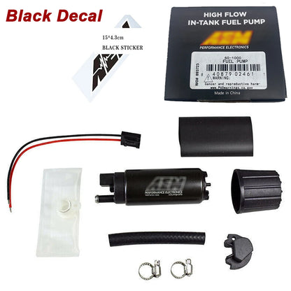 Universal AEM 50-1000 340LPH High Flow In-Tank EFI Fuel Pump – Strainer & Install Kit, Compatible with Walbro GSS342 50-1210