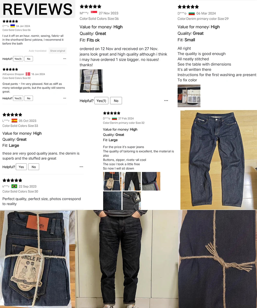 Maden Retro 11.6oz Selvedge Raw Denim Jeans – Tapered Regular Fit with Zipper Fly, High-Quality Men’s Pants