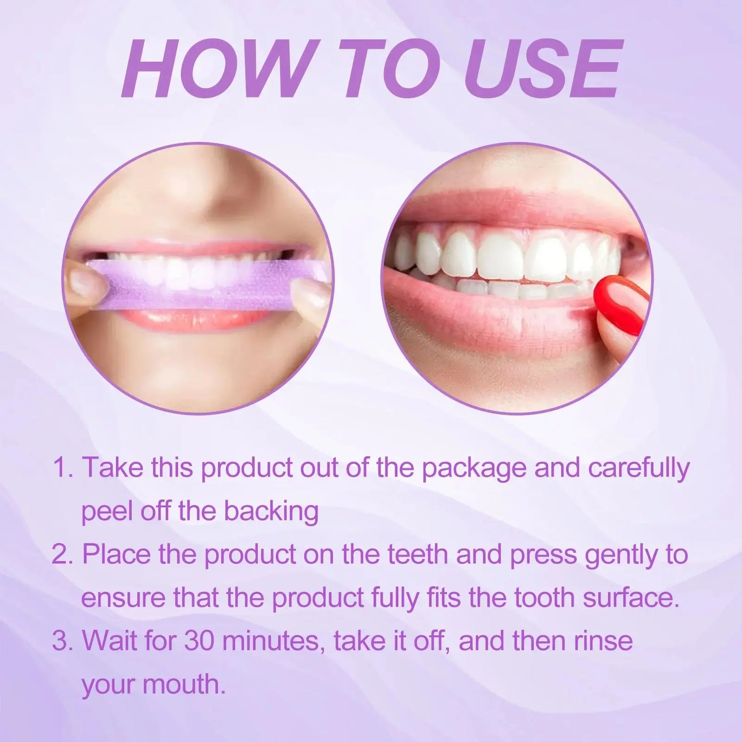 14PCS Teeth Whitening Strips – Purple Dental Bleaching Gel Strips for Oral Hygiene & Tooth Brightening
