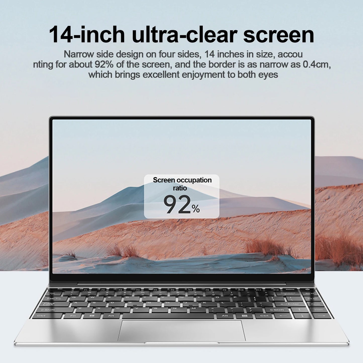 14.1" Ultra-Slim Laptop — Intel N3700 | 16GB RAM | 2TB SSD | FHD 1920x1080 Display | Windows 11 Pro Notebook for Gaming & Office