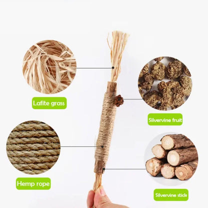 Cat Toys Silvervine Chew Stick – Polygonum Kitty Raffia Grass, Hemp Rope Pet Supplies for Teeth Cleaning & Biting