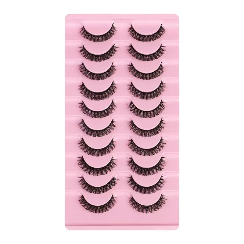 2/10 Pairs 3D Mink Russian Strip False Eyelashes – Dramatic Fake Lash Extensions for Makeup