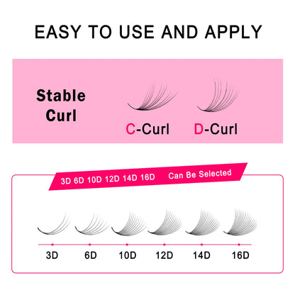 CoMango 600 Premade Volume Lash Fans | Pointy Base 3D–16D Eyelash Extensions – Faux Mink Wholesale