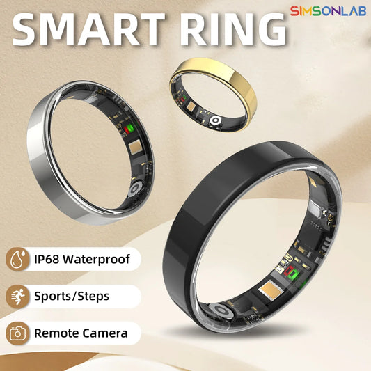 SIMSONLAB 2025 Smart Ring – Bluetooth Call, Heart Rate & Blood Pressure Monitor, 5ATM Waterproof Health & Sleep Tracking Fitness Ring for Men & Women (Xiaomi Compatible Gift)