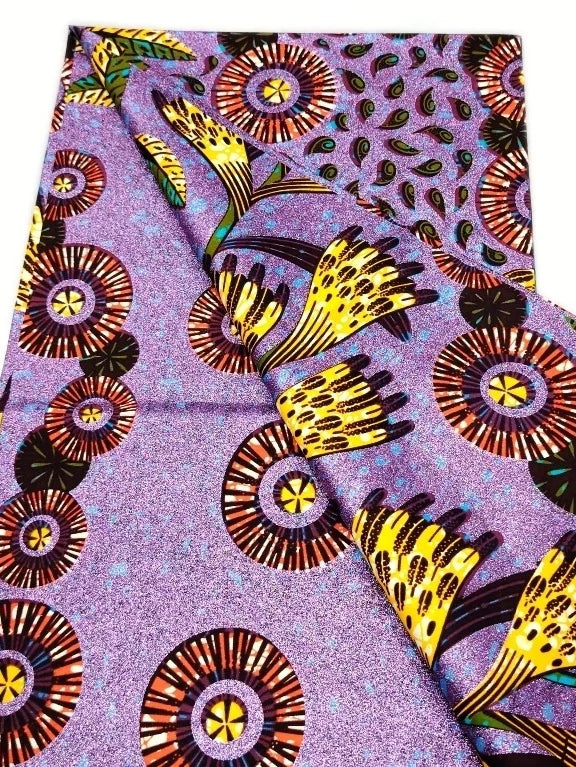 Original African Wax Print Fabric - 6 Yards 100% Cotton Nigerian Ankara Sewing Material for Women’s Dresses