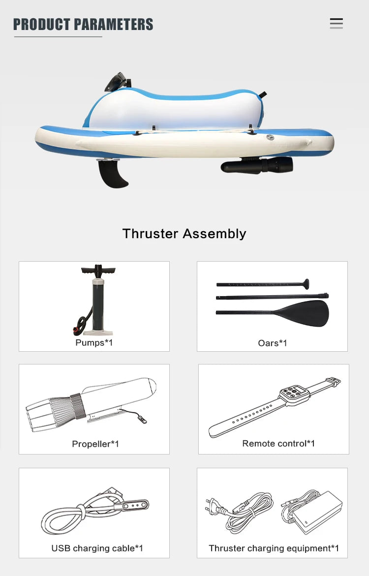 Remote Control Electric Motorized Inflatable Jet Ski Boat – Floating Water Motor Boat with Electric Underwater Scooter