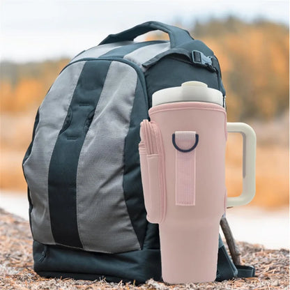 Water Bottle Carrier Bag for Stanley 40oz – Holder with Phone Pocket & Adjustable Strap, Stanley Cup Accessory