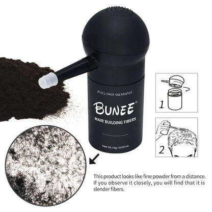 BUNEE Hair Fiber 15g Set for Men – Natural Hair Thickening Fibers for Bald Spots & Thinning Areas, Instant Scalp Coverage Powder Hair Concealer