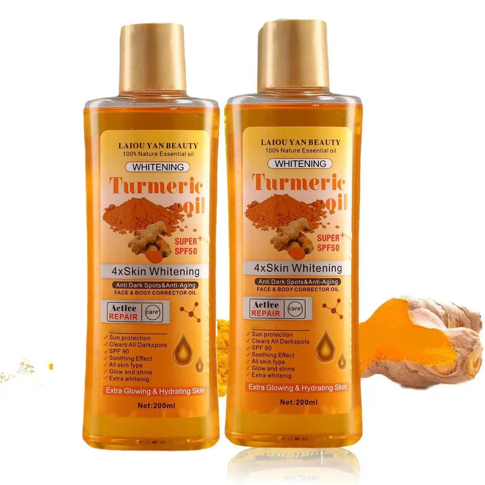 200ml Turmeric & Ginger Essential Oil — Deep Hydration Face & Body Moisturizer, Nourishing & Smoothing Skin Serum
