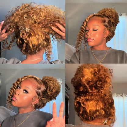 Invisi-Strap 360 Full Lace Human Hair Wig – Pre-Plucked Deep Curly, 250% Density, HD Lace Frontal Colored Wig