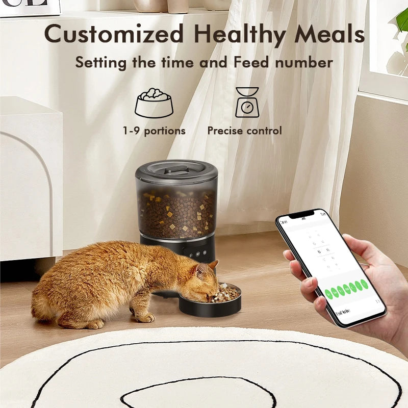 NPET 4L Automatic Smart Pet Feeder – Stainless Steel Bowl, Customizable 1–9 Portion Dispenser for Cats & Dogs