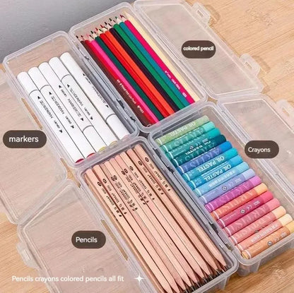 Transparent Pencil Case Box | PP Material Stationery Storage Pouch for School Supplies