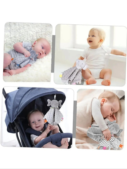 Newborn Baby Animal Comforter - Soft Bunny & Elephant Plush Security Blanket