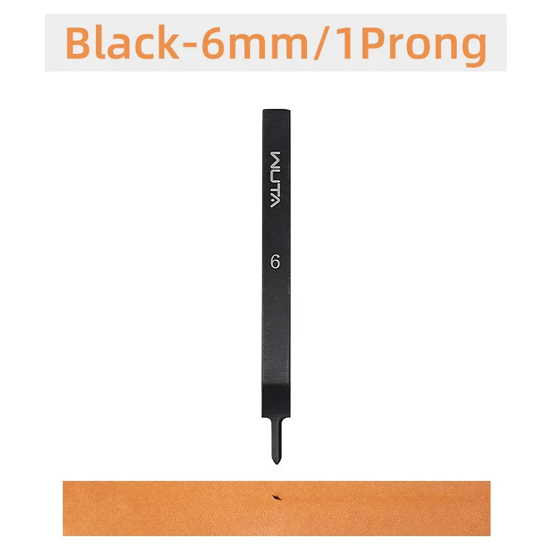 WUTA Leather Chisel Tool – Diamond Pricking Iron with 3/4/5/6mm Hole Punch for Stitching & Leathercraft