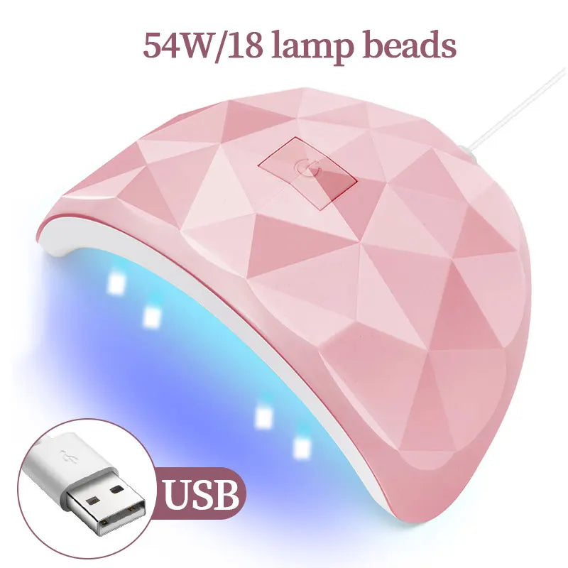 CNHIDS 54W 18 LED UV Nail Dryer – Manicure Lamp with USB, Smart Timer & Sun Light for Gel Nail Polish Curing