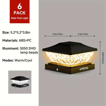 Outdoor Solar Fence Gate Light - Waterproof LED Villa Pillar Lamp for House, Garden & Yard Decor