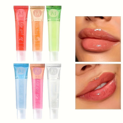 6Pcs Moisturizing Clear Lip Gloss Set – VE, Rosehip, Argan, Peppermint, Aloe & Coconut Flavors, Plumping Lip Oils Gift