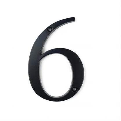 Black 101mm House Numbers - Modern Zinc Alloy Door & Mailbox Address Signs with Screws