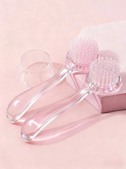 Acrylic Nail Dust Brush Set - Round Head Powder Cleaning Brush With Cap Professional Manicure Pedicure Tool Holder