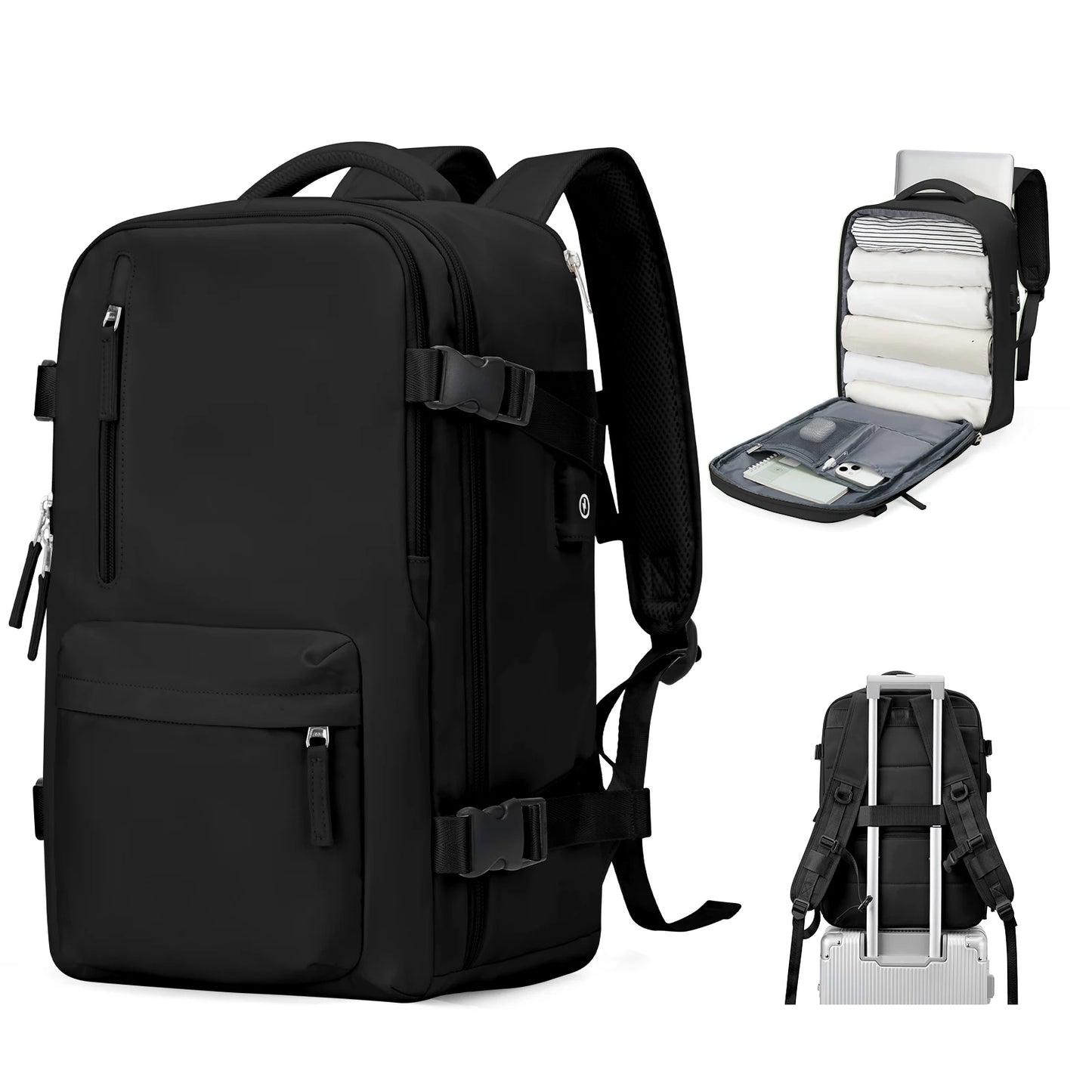 Women's Cabin Travel Backpack - Large Capacity, Water-Resistant Laptop Bag 45x36x20 cm, Fits EasyJet and Ryanair Carry-On Dimensions