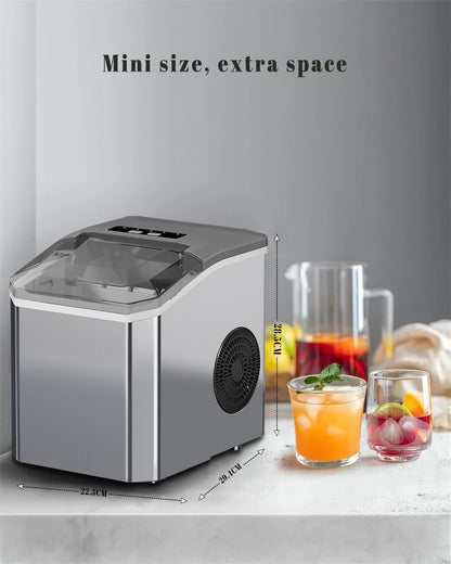 Automatic Mini Electric Ice Cube Maker – Portable Ice Machine for Bar, Home, Kitchen & Office, 9 Cubes in 6 Minutes