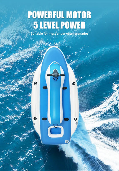 Remote Control Electric Motorized Inflatable Jet Ski Boat – Floating Water Motor Boat with Electric Underwater Scooter