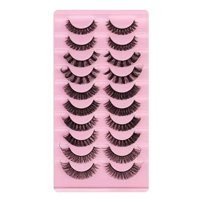 2/10 Pairs 3D Mink Russian Strip False Eyelashes – Dramatic Fake Lash Extensions for Makeup