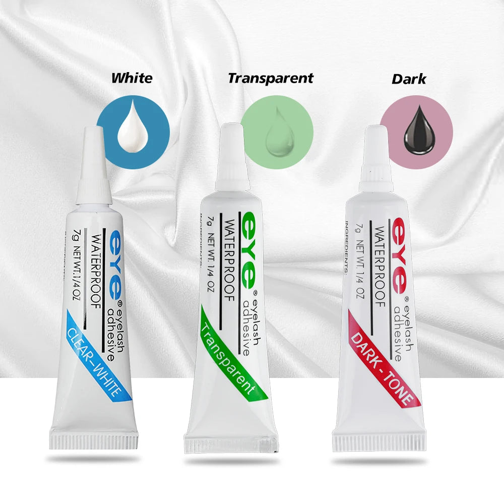 Strong False Eyelash Lash Glue — 7g Waterproof Adhesive for Makeup Tools, Dark or Clear Options