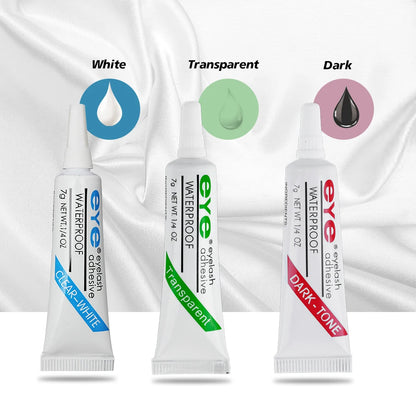 Strong False Eyelash Lash Glue — 7g Waterproof Adhesive for Makeup Tools, Dark or Clear Options