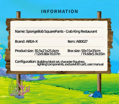 SpongeBob Krusty Krab Building Blocks – Creative Canteen Scene Model Bricks Desktop Toy for Kids