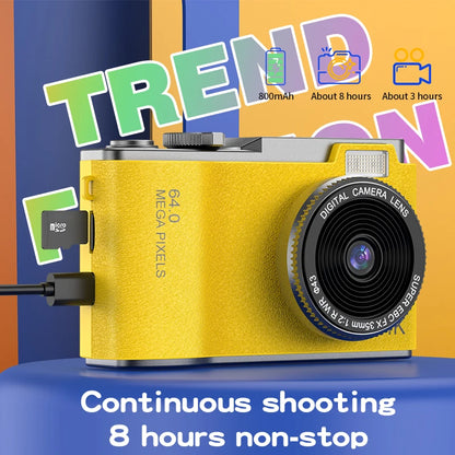 4K Digital Camera – 64MP Photography & Video Camcorder for Kids, Adults & Beginners | Rechargeable with 2.4 Inch Screen
