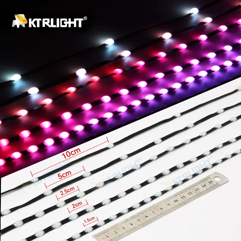 WS2811 RGB Pixel String Lights - DC12V 3-Pin Addressable IP68 Fairy Lights for Room, Ramadan & Outdoor Decor