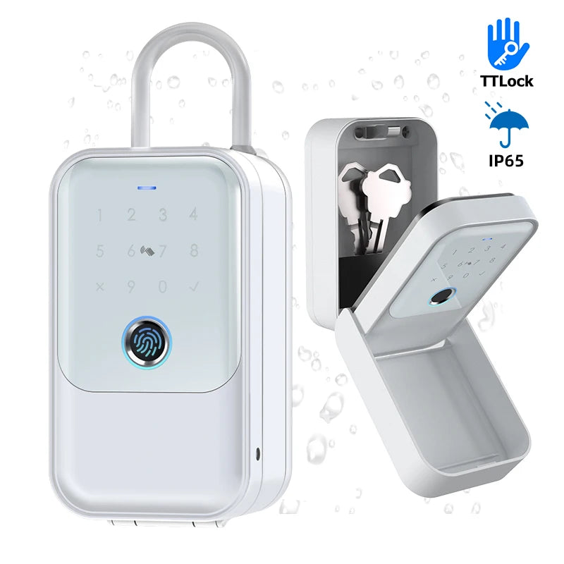 YRHAND TTlock Smart Fingerprint Lock Box – Digital Password, IC Card, Tuya Electronic Portable IP66 Security for Smart Home