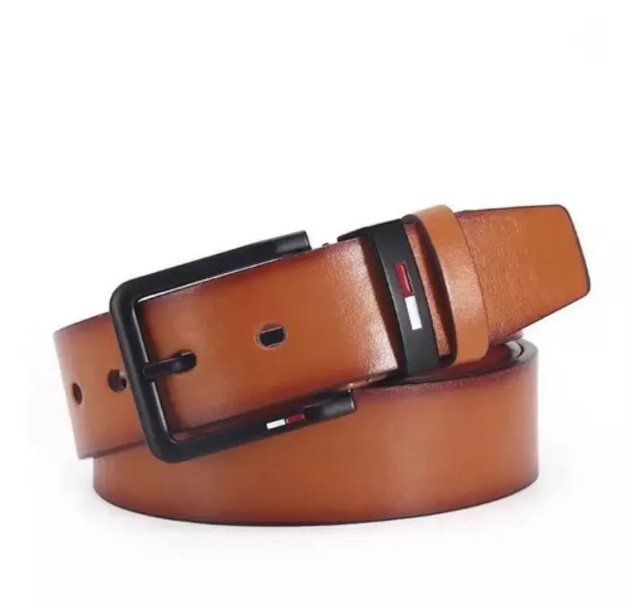 Men’s PU Leather Belt with Alloy Square Pin Buckle — Business & Casual Fashion Waistbelt, Black, Coffee, Brown, 2023 Style