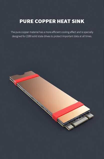 LDPCSJ M.2 NVME SSD Heatsink with Nano Thermal Pads - Copper Cooling for M2 2280 Laptop SSD